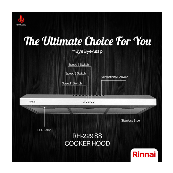 Rinnai Cooker Hood - RH229SS
